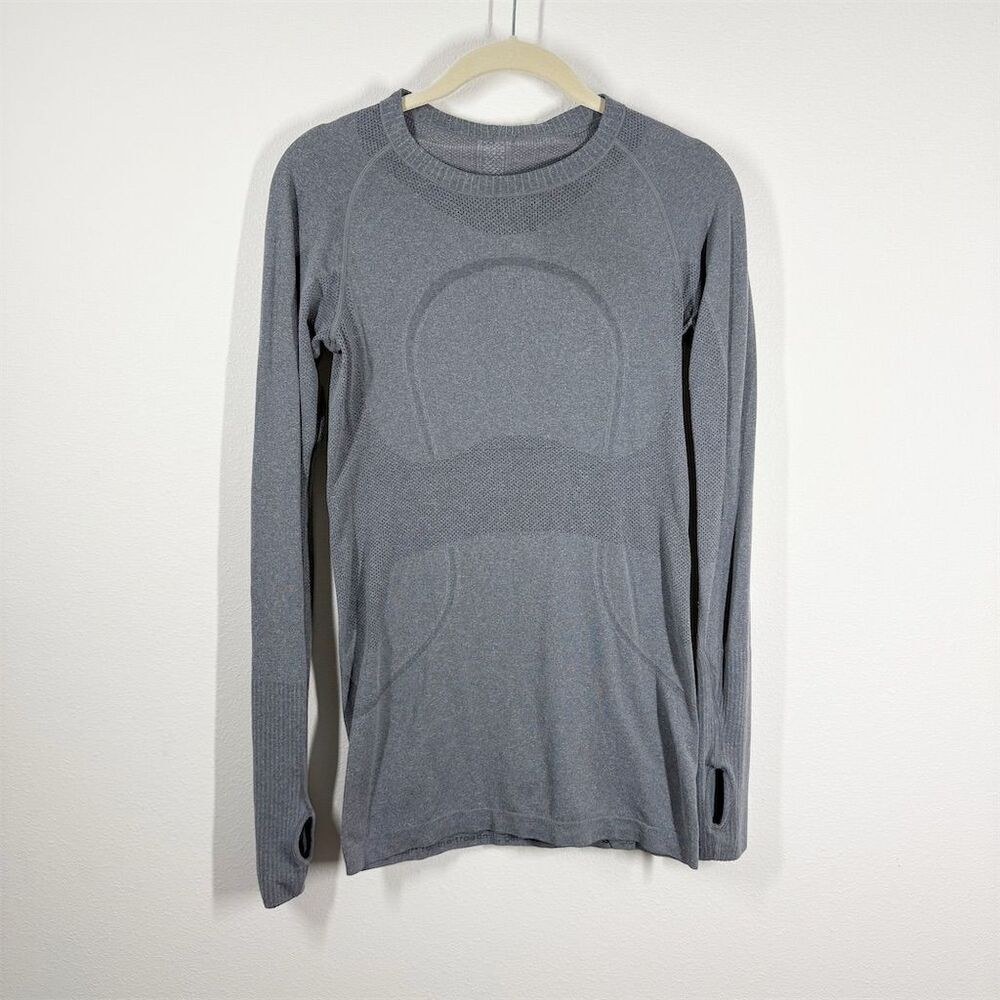 Lululemon Swiftly Tech Long Sleeve Crew Shirt Size 6 Gray Activewear‎ Running